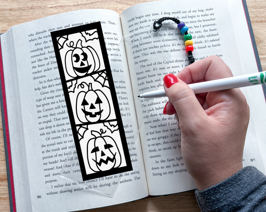 Jack O Lantern Coloring Bookmark Craft Kit, Halloween Party Favor