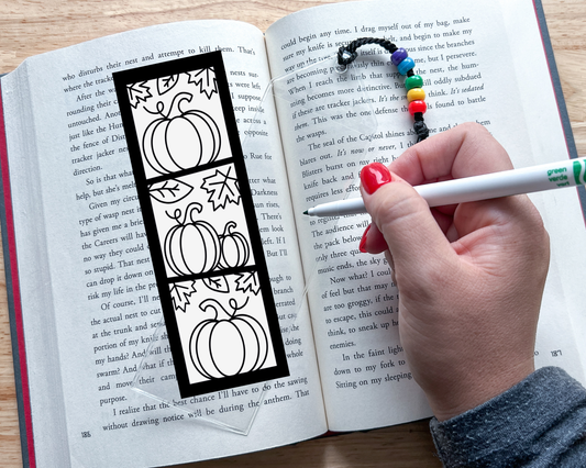 Fall Pumpkin Coloring Bookmark Craft Kit, Thanksgiving Activity