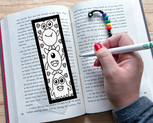 Monster Coloring Bookmark Craft Kit, Halloween Party Favor