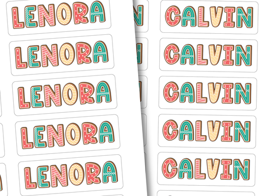 Christmas Gingerbread Name Gift Labels (Set of 18)