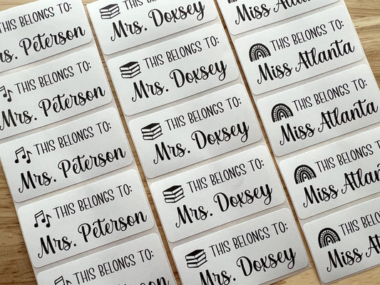 Custom Teacher Supply Labels (Set of 10)