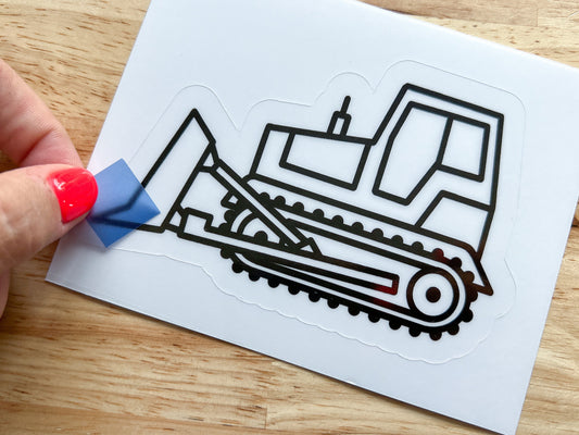 Bulldozer Suncatcher Sticker Craft Kit