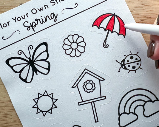 Spring Color Your Own Stickers