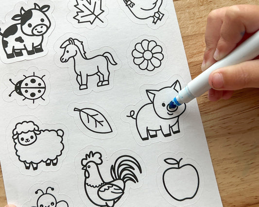 Farm Color Your Own Stickers