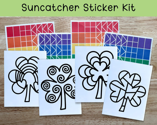 Shamrock Suncatcher Sticker Craft Kit, Set of 4