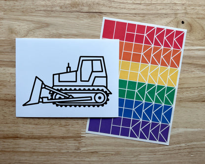 Bulldozer Suncatcher Sticker Craft Kit