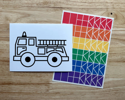Firetruck Suncatcher Sticker Craft Kit