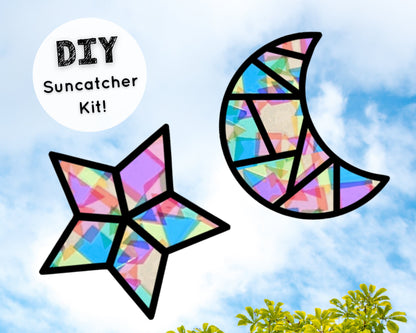 Moon and Star Suncatcher Sticker Craft Kit, 2 Pack