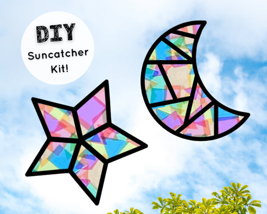 Moon and Star Suncatcher Sticker Craft Kit, 2 Pack