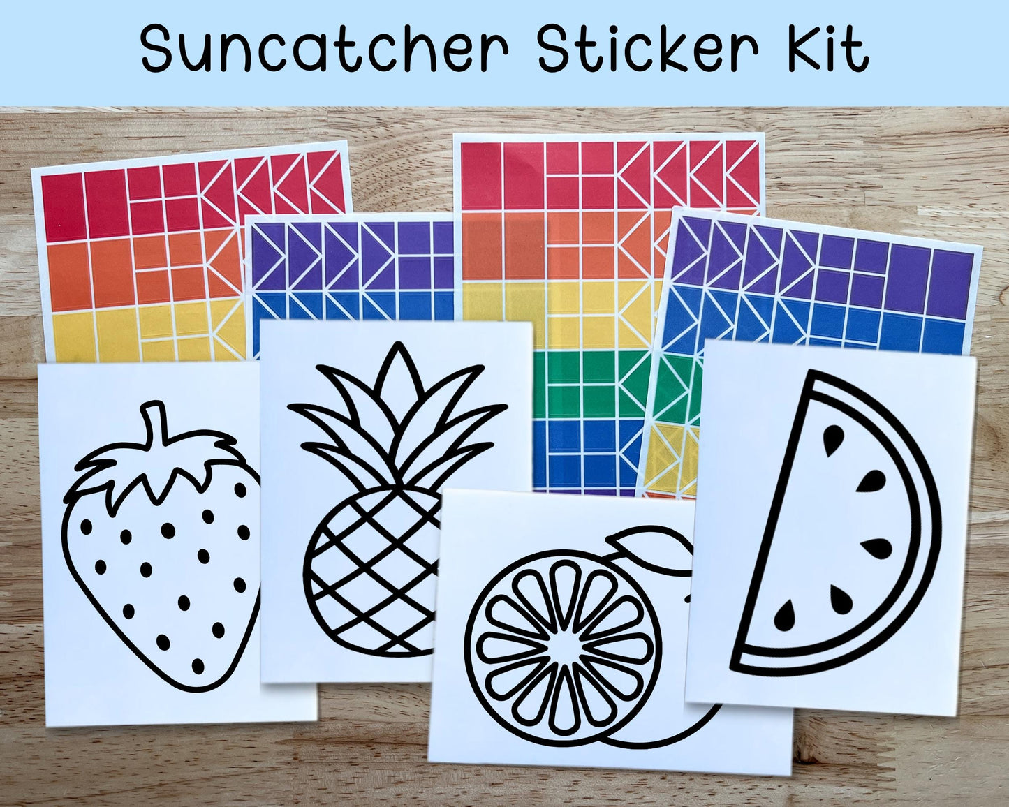Fruit Suncatcher Sticker Craft Kit, Set of 4