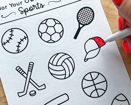 Sports Color Your Own Stickers