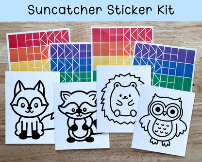 Forest Animal Suncatcher Sticker Craft Kit, Set of 4