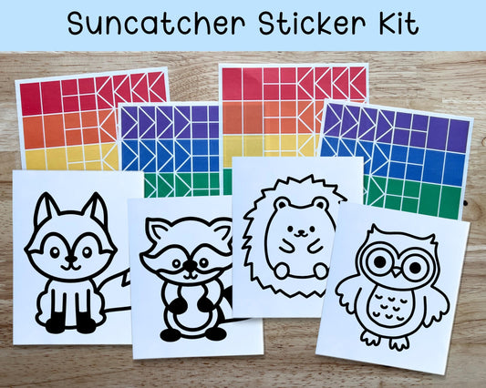 Forest Animal Suncatcher Sticker Craft Kit, Set of 4