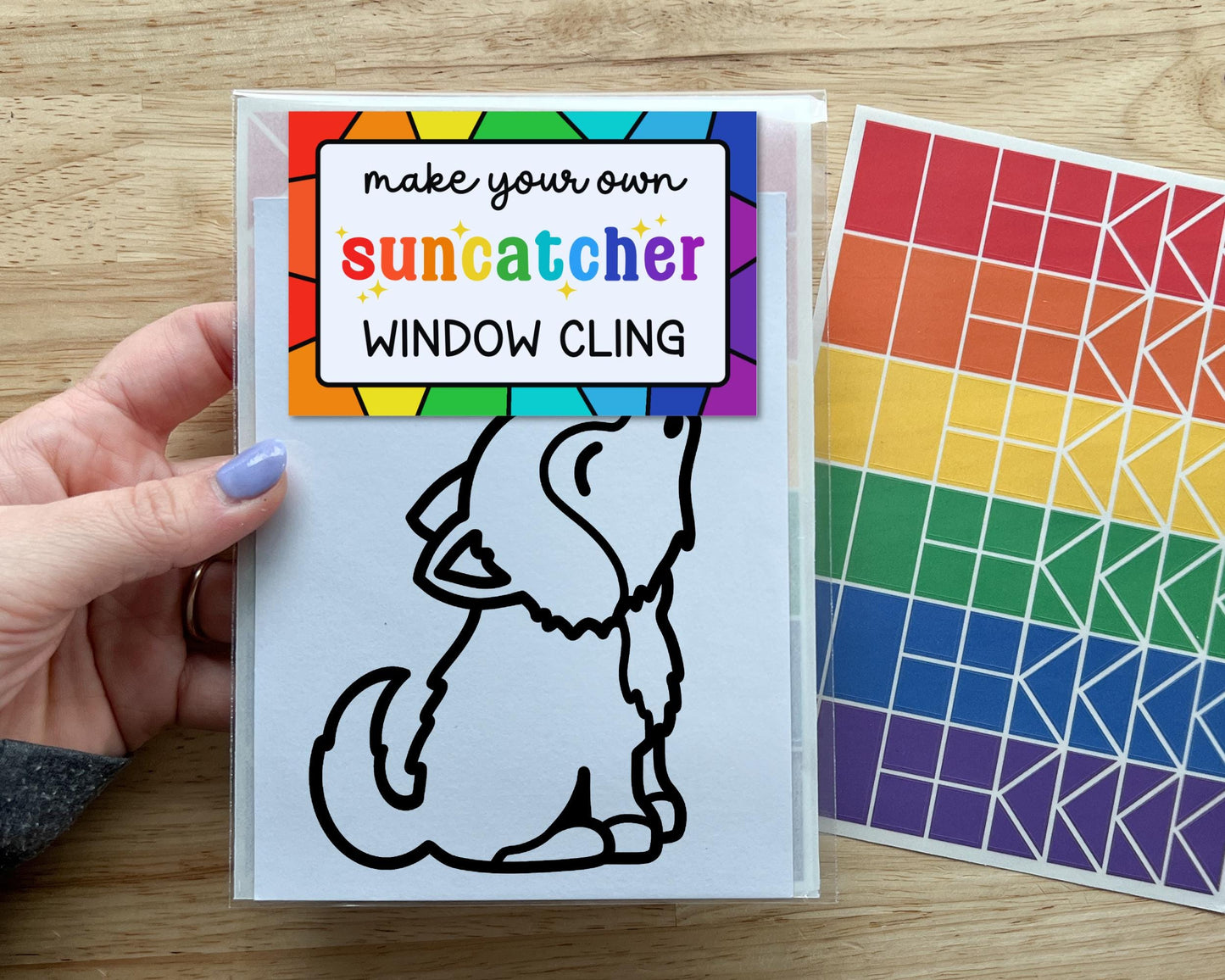 Wolf Suncatcher Sticker Craft Kit