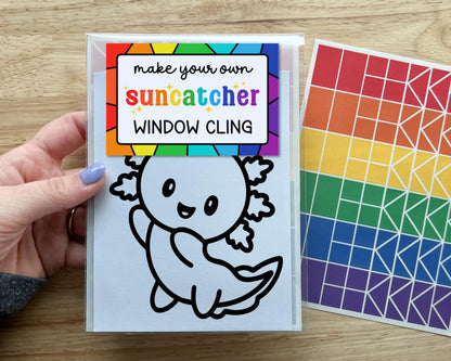 Axolotl Suncatcher Sticker Craft Kit