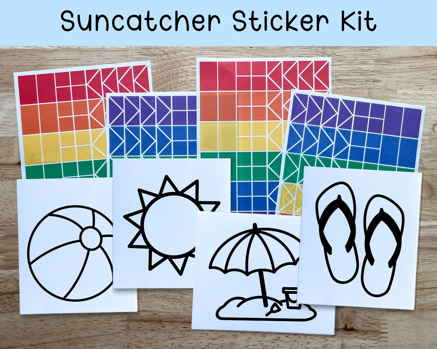 Beach Suncatcher Sticker Craft Kit, Set of 4