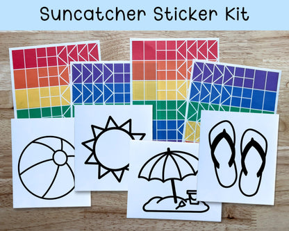 Beach Suncatcher Sticker Craft Kit, Set of 4