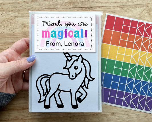 Unicorn Valentines Day Class Favor, Suncatcher Craft Kit