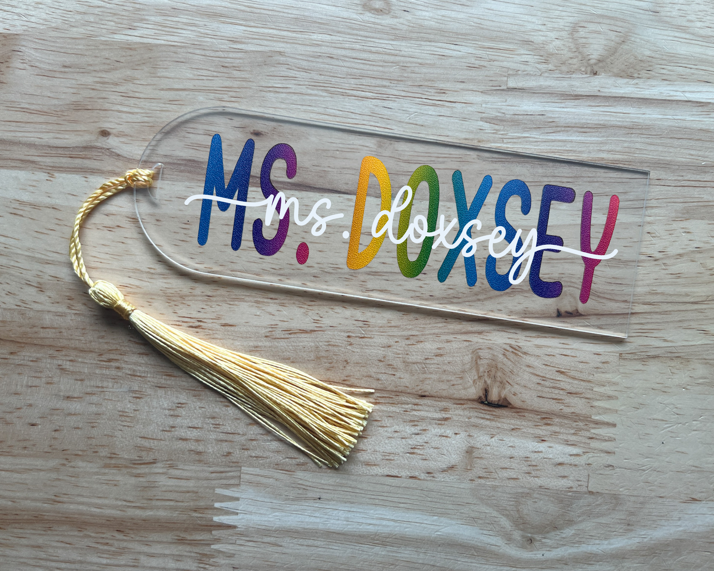 Personalized Teacher Acrylic Bookmark