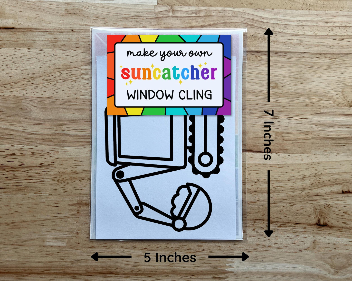 Excavator Suncatcher Sticker Craft Kit