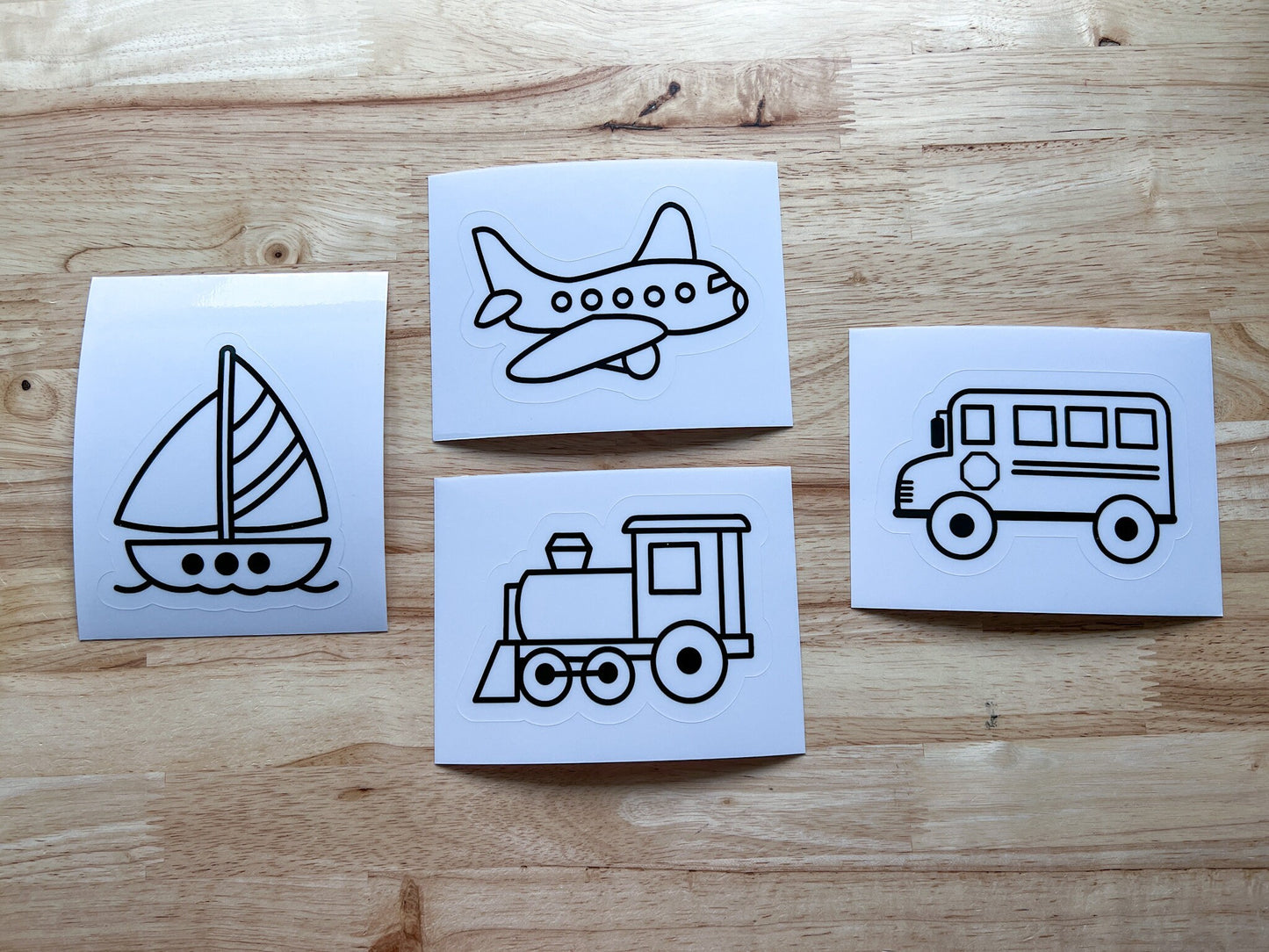 Transportation Suncatcher Sticker Craft Kit, Set of 4