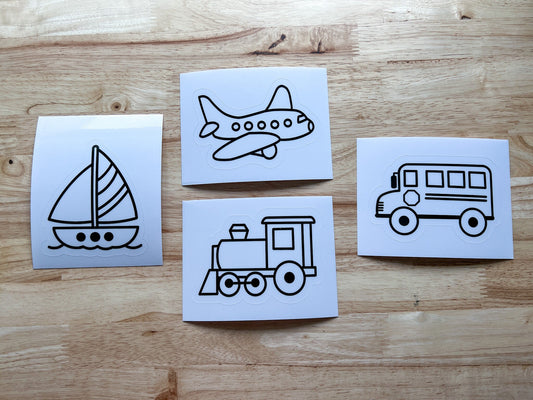 Transportation Suncatcher Sticker Craft Kit, Set of 4