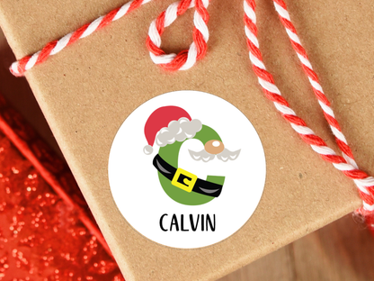 Personalized Santa Elf Monogram Gift Labels (Set of 12)