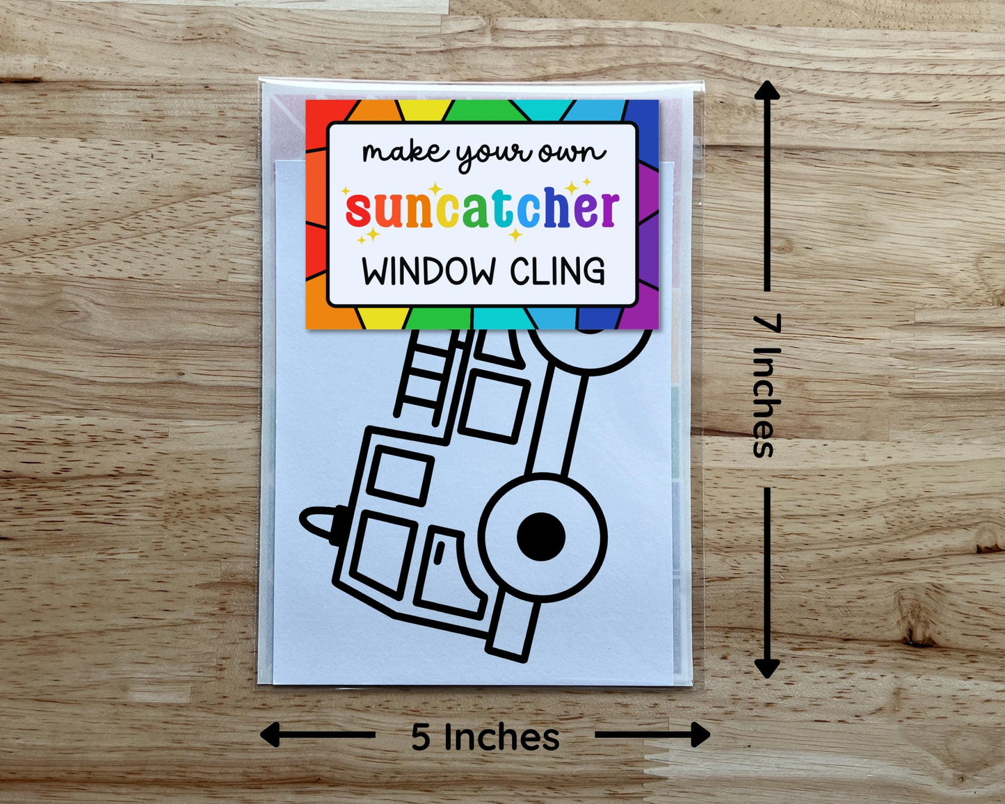 Firetruck Suncatcher Sticker Craft Kit