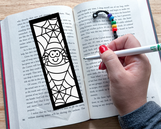 Spiderweb Coloring Bookmark Craft Kit, Halloween Party Favor