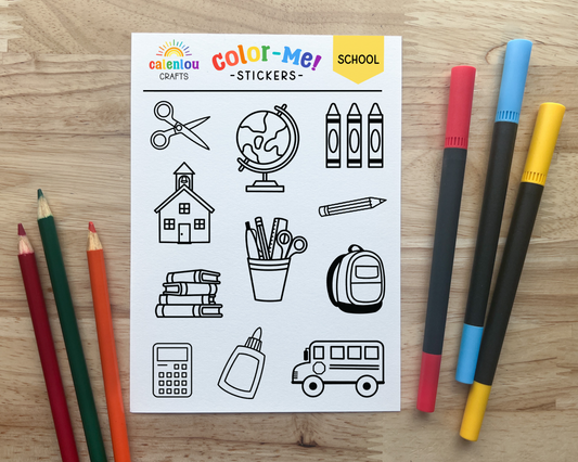 School Color Your Own Stickers