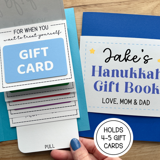 Hanukkah Gift Card Holder Waterfall Book (Holds 4-5 Gift Cards)