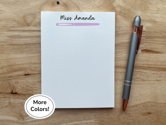 Personalized Flair Pen Teacher Notepad