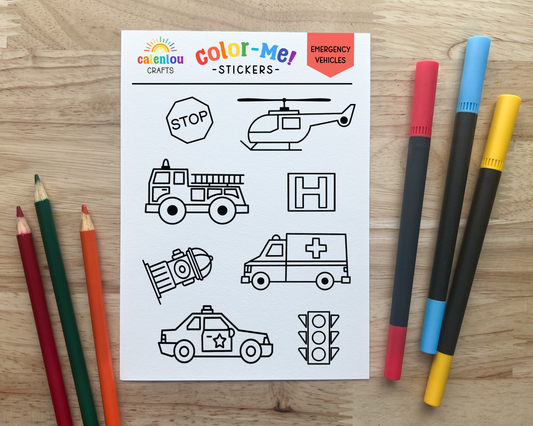 Emergency Color Your Own Stickers