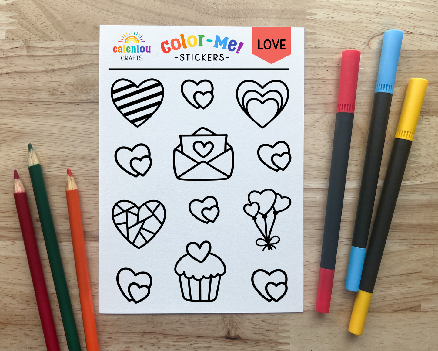 Valentine Color Your Own Stickers