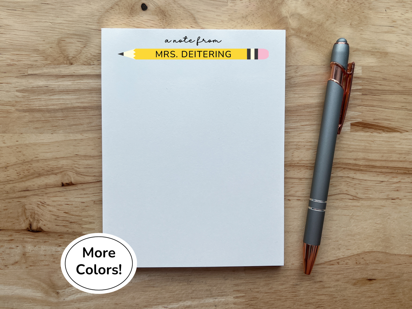 Personalized Pencil Teacher Notepad