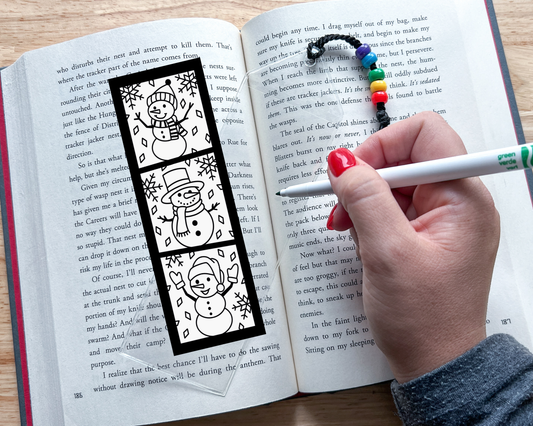 Snowman Coloring Bookmark Craft Kit, Winter Holiday Party Favor