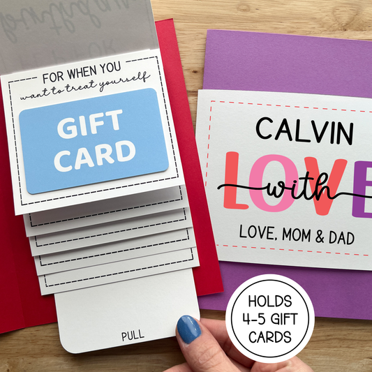 With Love Gift Card Holder Waterfall Book (Holds 4-5 Gift Cards)