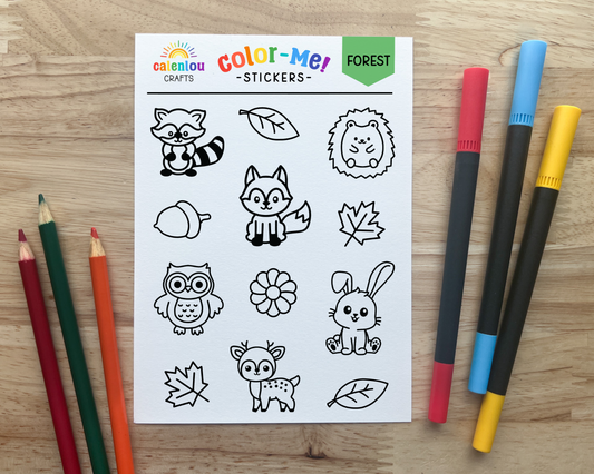 Woodland Color Your Own Stickers