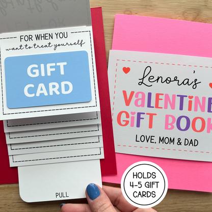 Valentine Gift Card Holder Waterfall Book (Holds 4-5 Gift Cards)