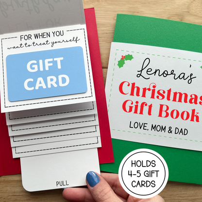 Christmas Gift Card Holder Waterfall Book (Holds 4-5 Gift Cards)
