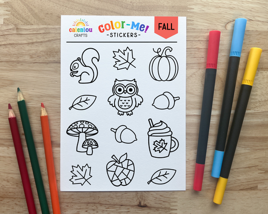 Fall Color Your Own Stickers