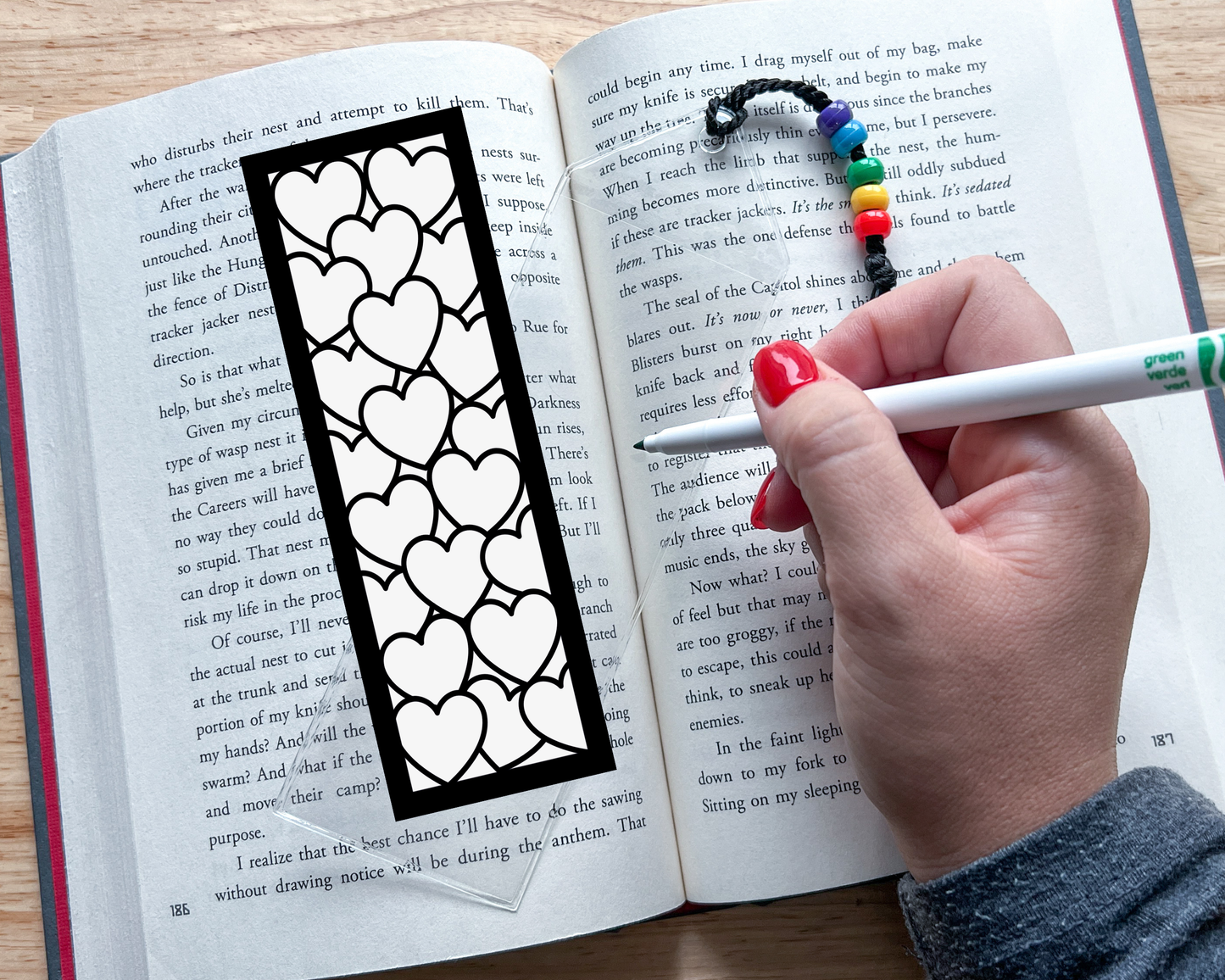 Heart Coloring Bookmark Craft Kit, Valentines Day Favor