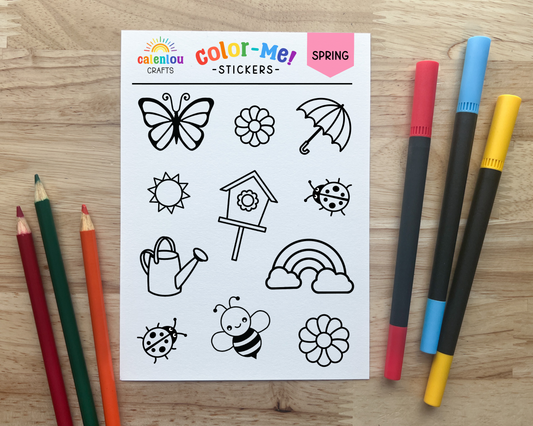 Spring Color Your Own Stickers