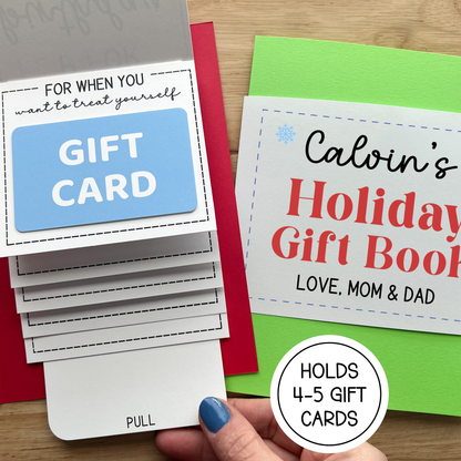 Holiday Gift Card Holder Waterfall Book (Holds 4-5 Gift Cards)