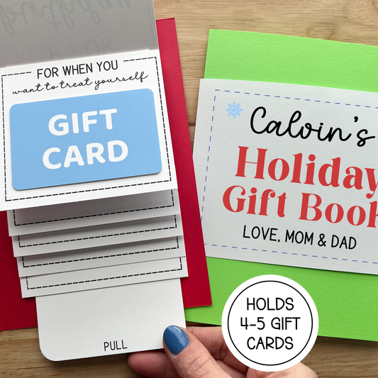 Holiday Gift Card Holder Waterfall Book (Holds 4-5 Gift Cards)