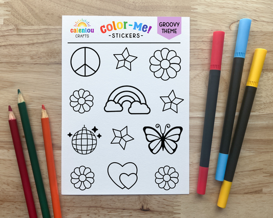 Groovy Color Your Own Stickers
