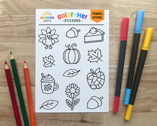 Thanksgiving Color Your Own Stickers