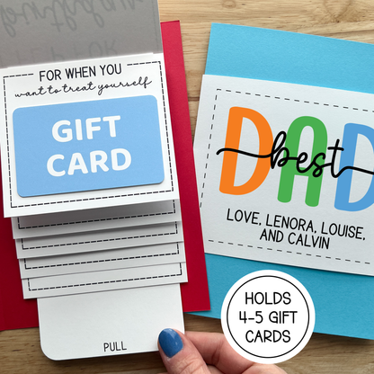 Best Dad Gift Card Holder Waterfall Book, Father's Day Card (Holds 4-5 Gift Cards)