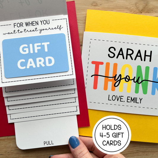 Thank You Gift Card Holder Waterfall Book (Holds 4-5 Gift Cards)