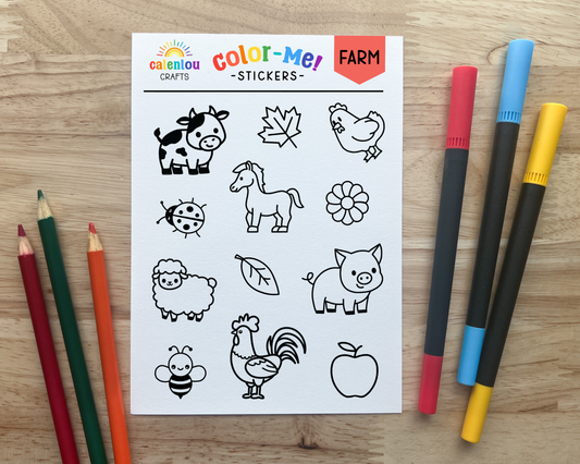 Farm Color Your Own Stickers